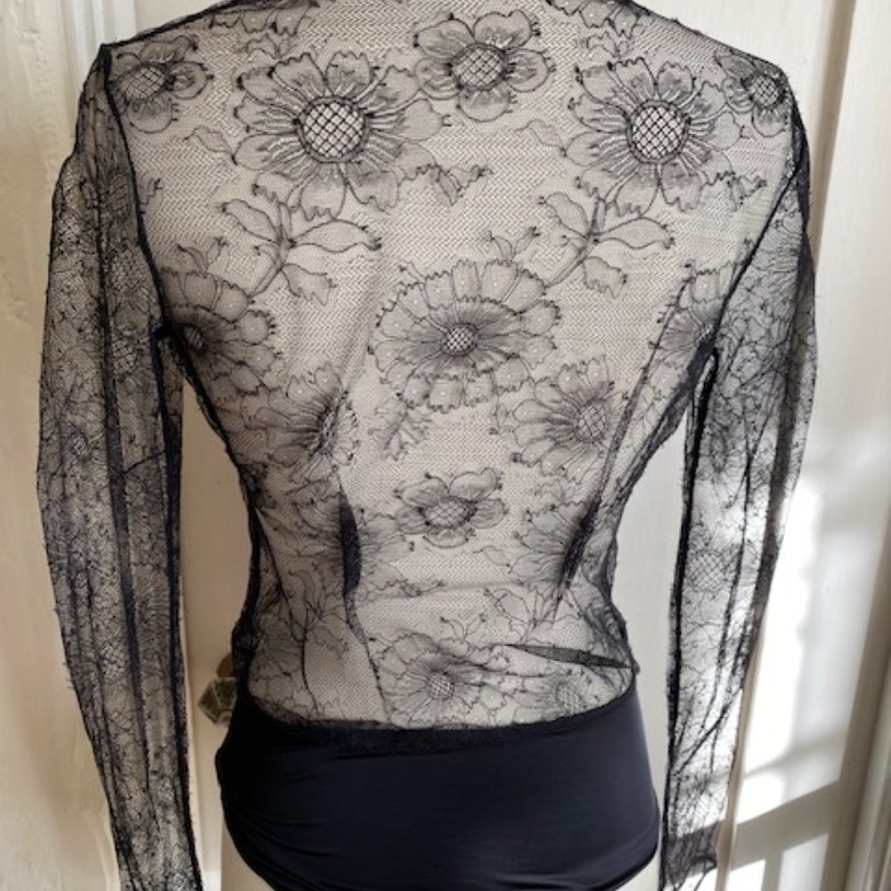 Stunning Morgan Lane Lovebird Jacana Bodysuit Black Lace Bodysuit Size Medium - Picture 9 of 10
